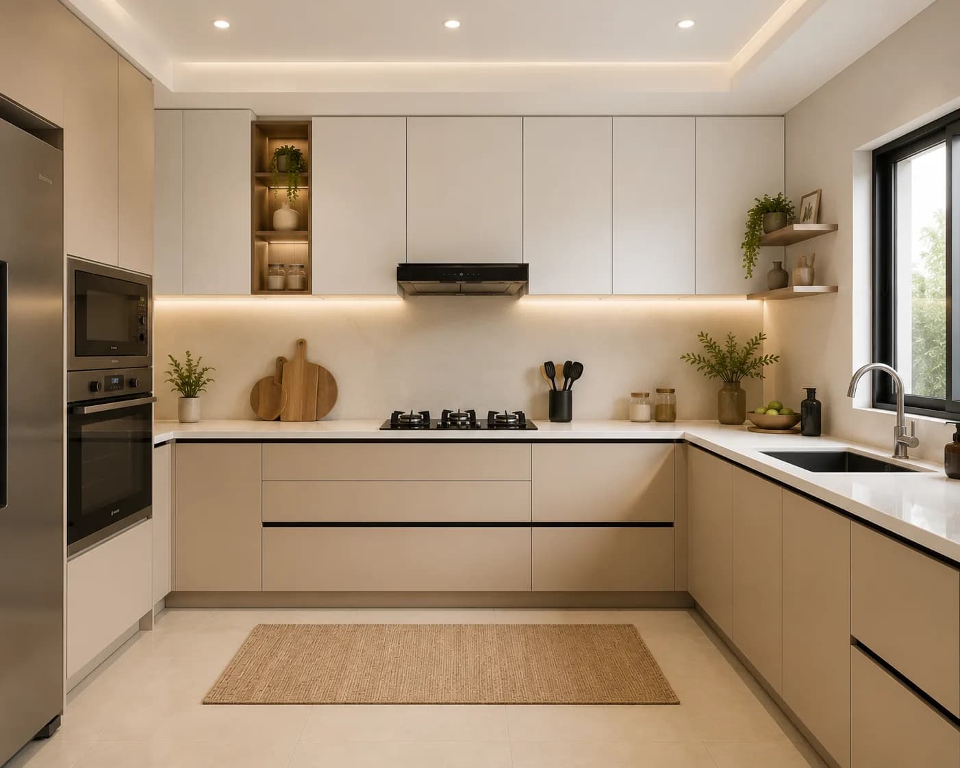 Creme and white kitchen